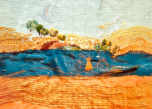 Fios do bordado sendo construidos para uma obra do Matizes Dumont.